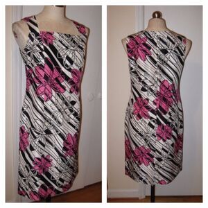 Grace Silk Graphic Floral Print Sheath Dress 8